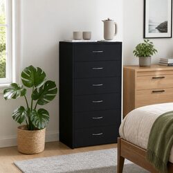 Compact Sideboard with 6 Drawers and Sturdy Top