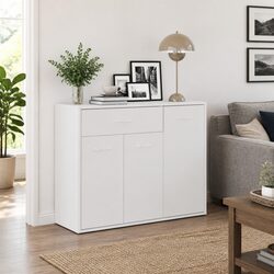 Your Friendly White Sideboard 88x30x70 cm for Home Use