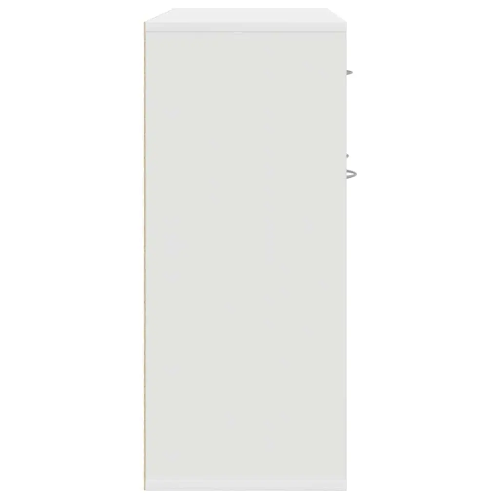 Sideboard White 88x30x70 cm Storage Cabinet Engineered Wood Drawer Doors Buffet