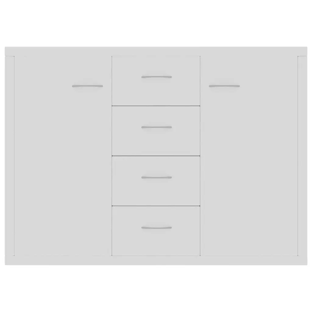 Sideboard White 88x30x65cm Minimalist Style Storage Unit with 4 Drawers 2 Doors