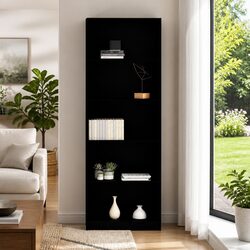Compact 5-Tier Black Book Cabinet: Built to Last