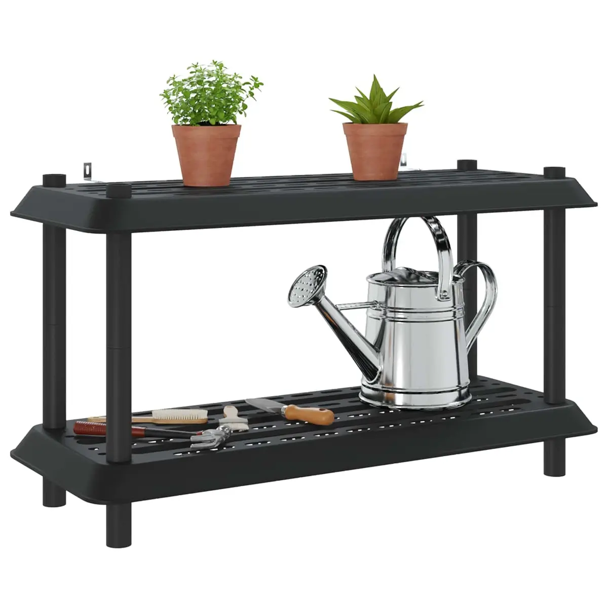 2-Tier Shelving Unit 100 x 40 x 55.5 cm Storage Organizer Anthracite