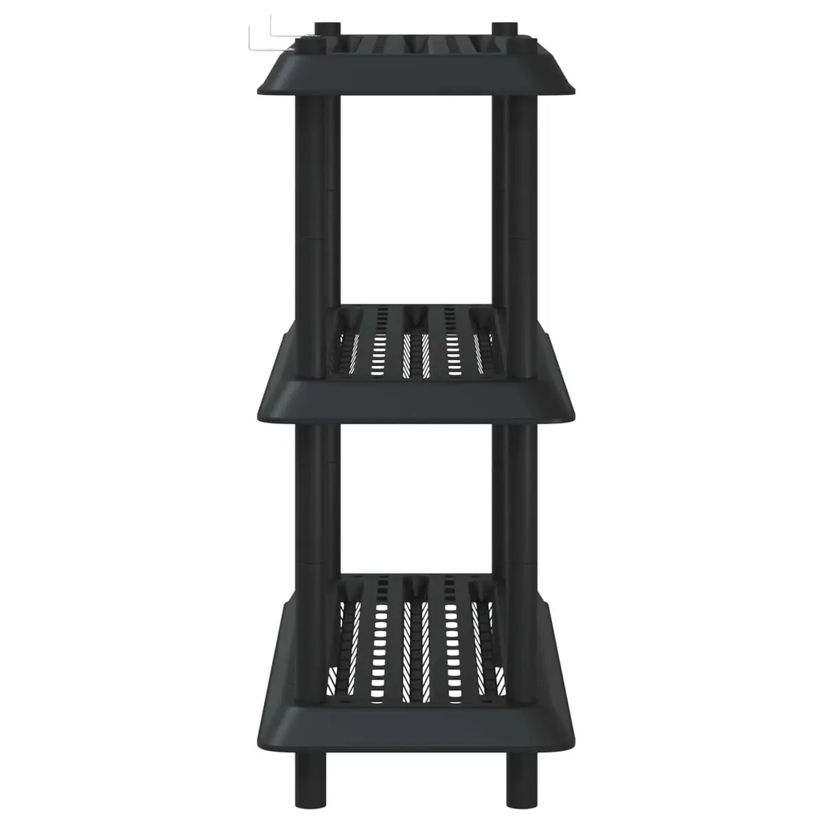 3-Tier Shelving Unit Anthracite 100x40x96cm UV-Resistant Weatherproof Storage Organiser