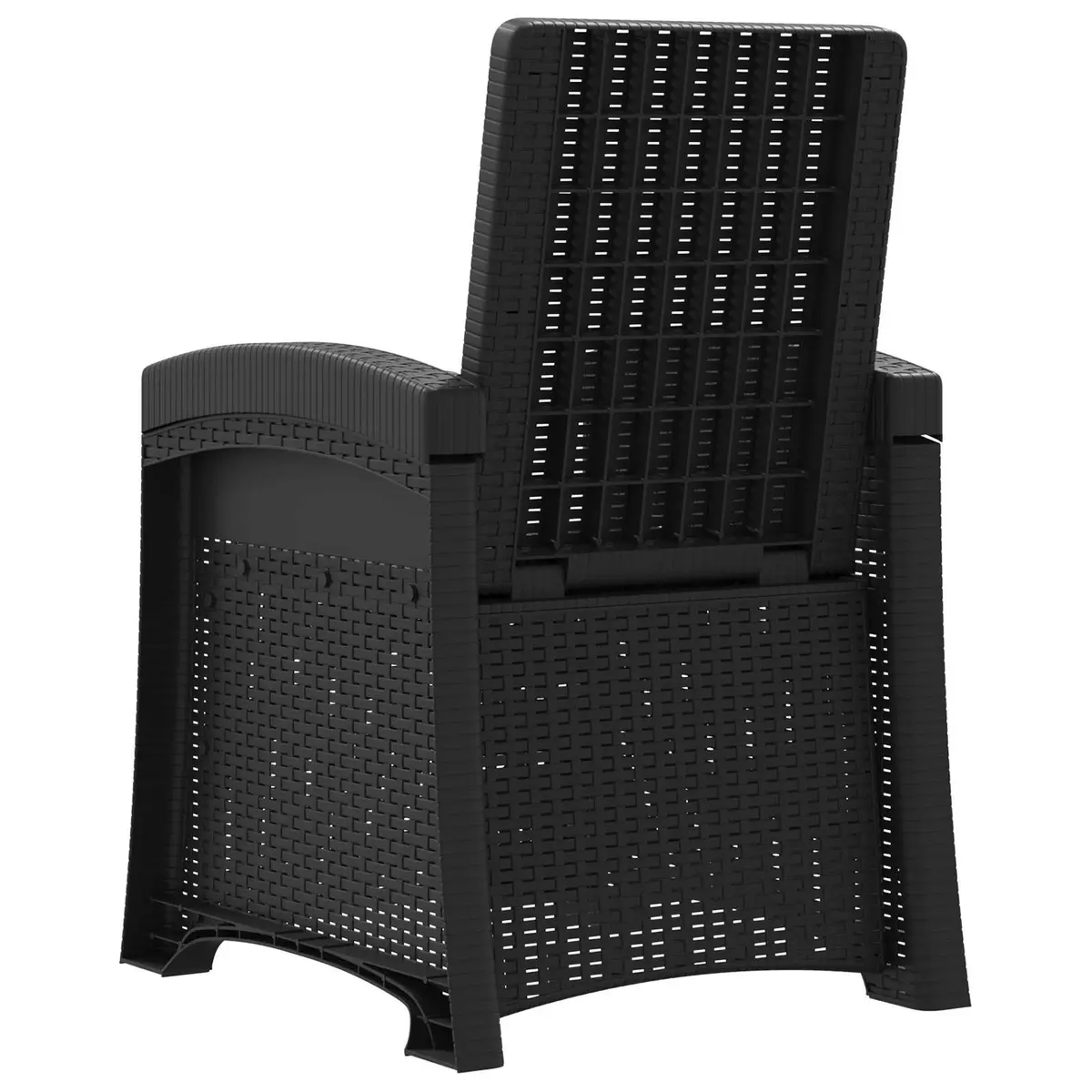 Reclining Garden Chair Anthracite Adjustable Backrest Weather Resistant