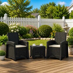 Reclining Outdoor Chair Anthracite 2 Pcs Garden Patio Seating Adjustable