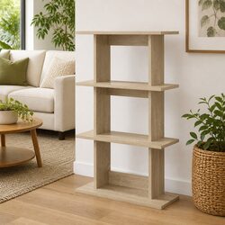 Wall Shelf Wall-Mounted Brown Sonoma Oak Storage Shelving Display Unit