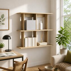 Brown Sonoma Oak Wall Shelf - Space-Saving Solution