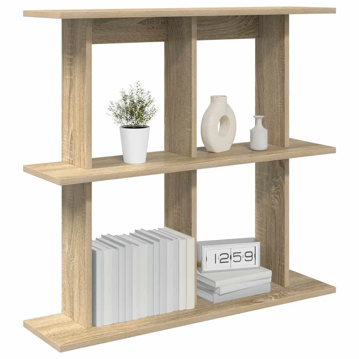 Wall Shelf Brown Sonoma Oak 80cm Wall-Mounted Storage Shelving