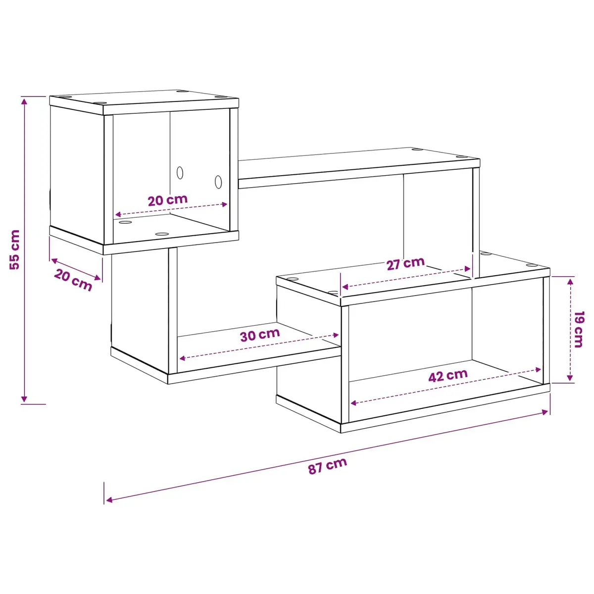 Floating Wall Shelf Brown Sonoma Oak 87x20x55cm Modern Storage Organizer