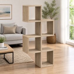Wall Shelf Wall-Mounted Brown Sonoma Oak Rectangular Storage Display Unit 76cm