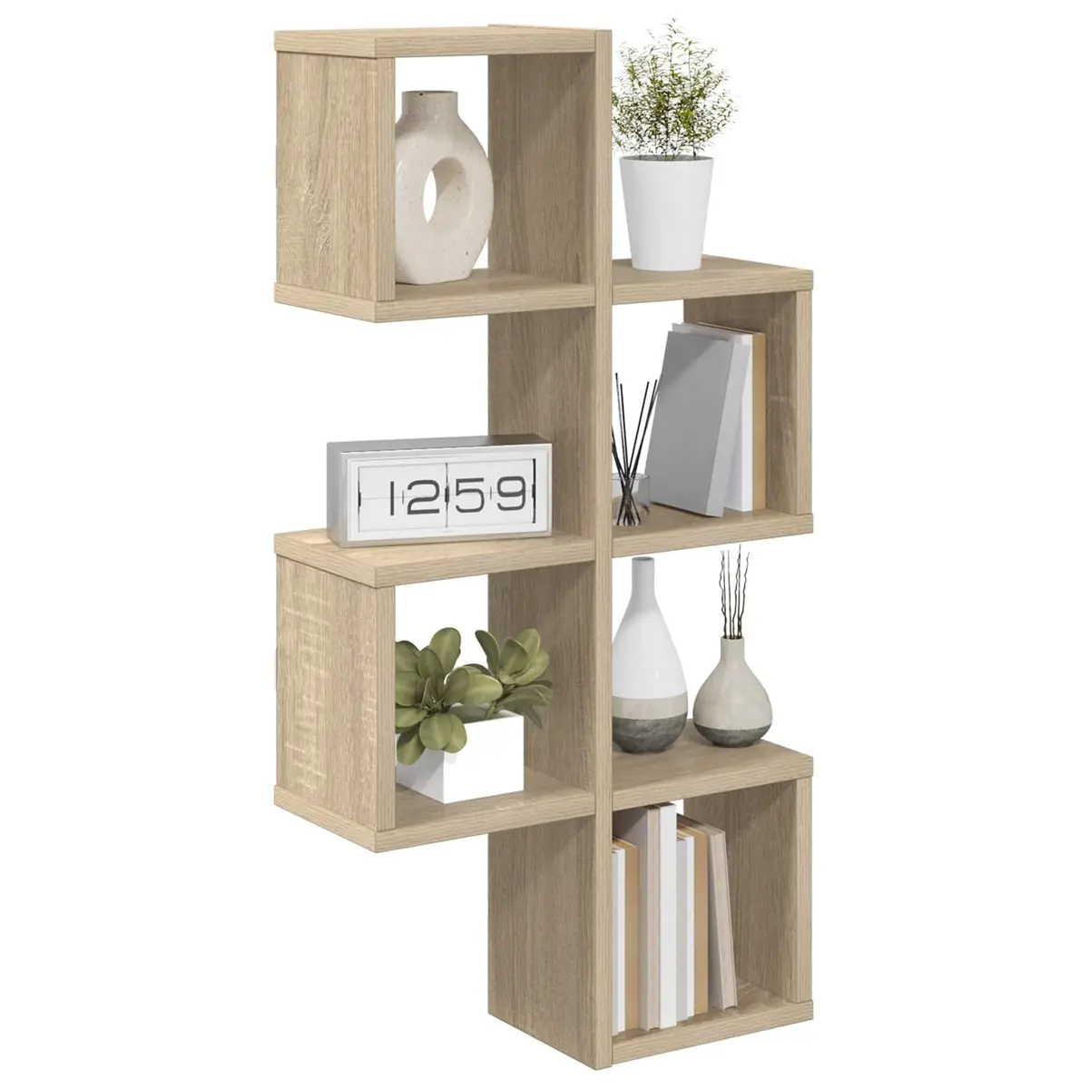 Wall Shelf Brown Sonoma Oak 76cm Wall-Mounted Rectangular Storage Display Unit