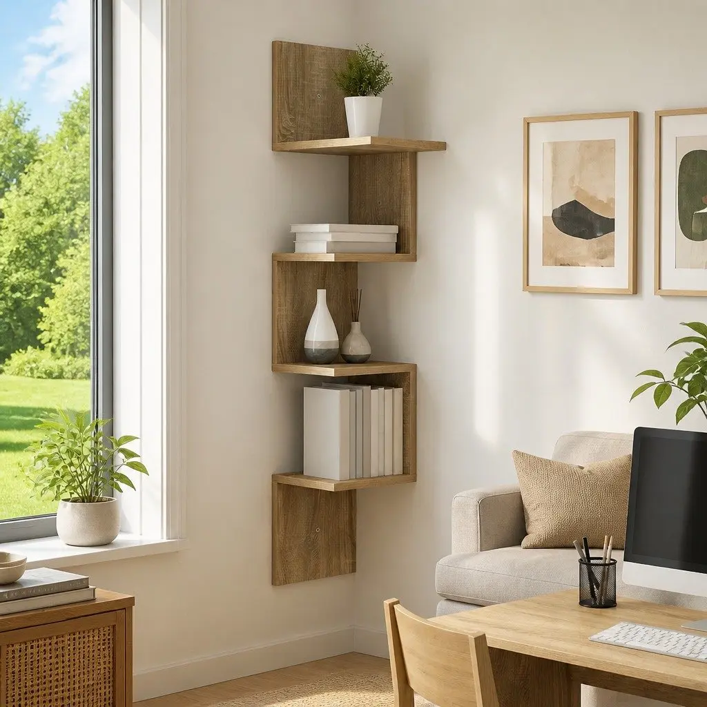 Wall Shelf Brown Engineered Wood 32 x 21 x 107 cm Wall-Mounted Storage