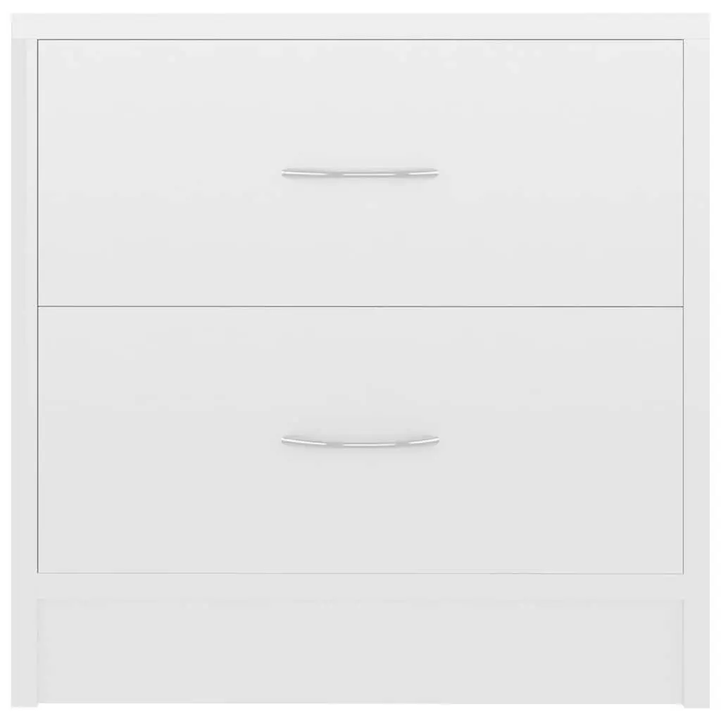 Bedside Cabinet White High Gloss 2 Drawer Storage Chest Bedroom