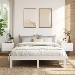 Concise Design: 2 pcs High Gloss White Nightstands