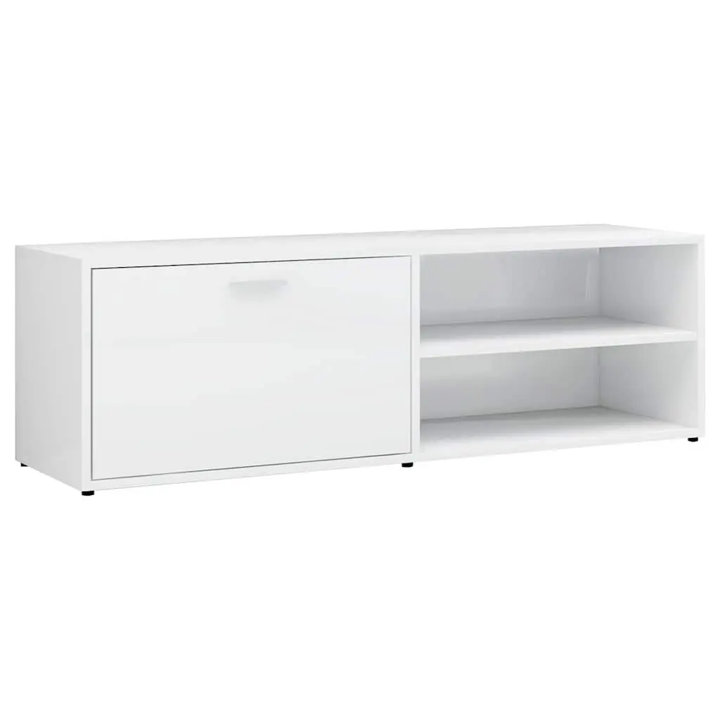 White High Gloss TV Cabinet with Ample Storage