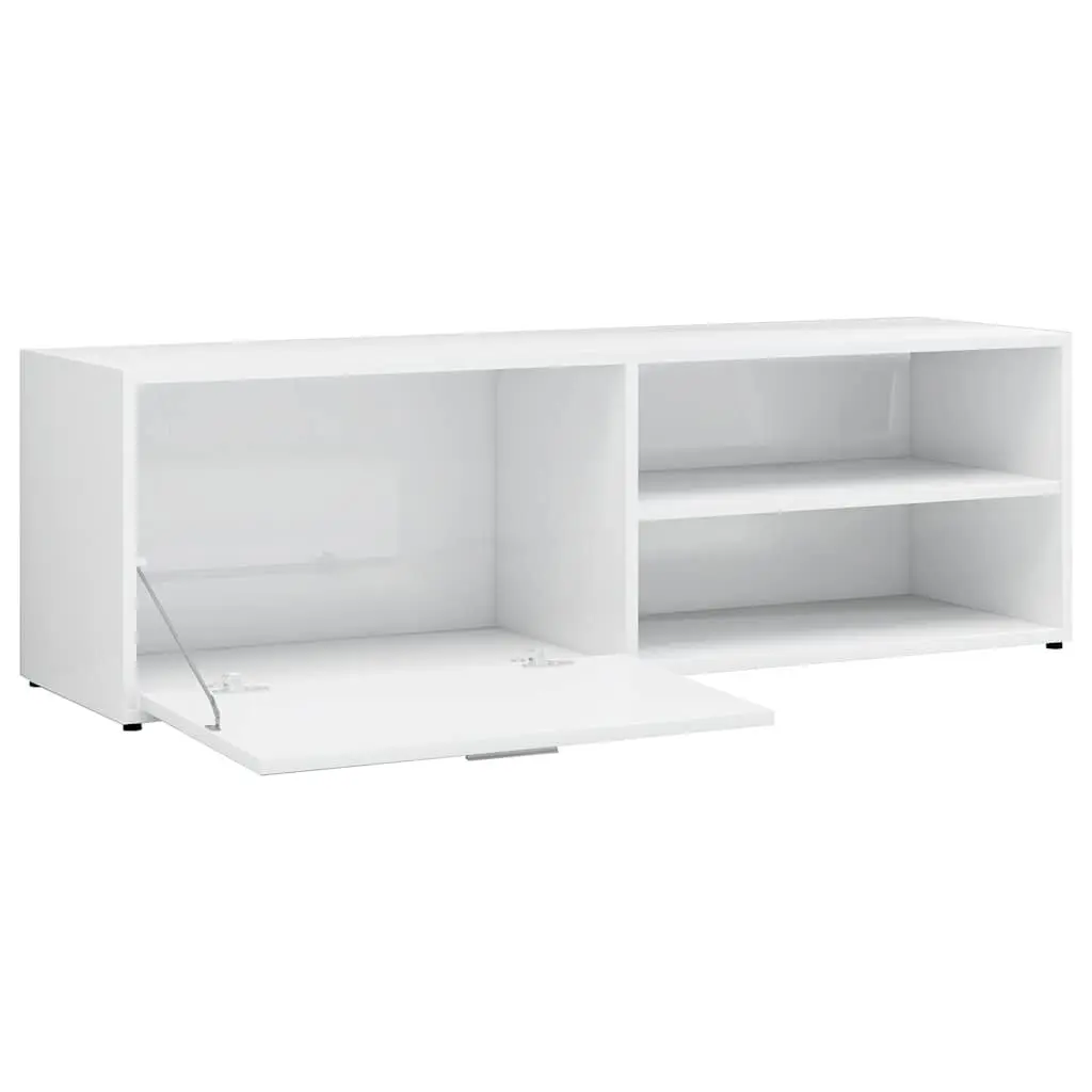 White High Gloss TV Cabinet with Ample Storage