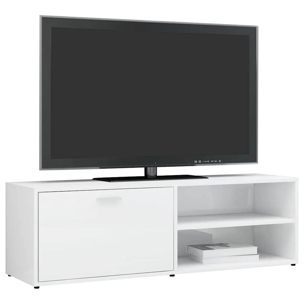 White High Gloss TV Cabinet with Ample Storage