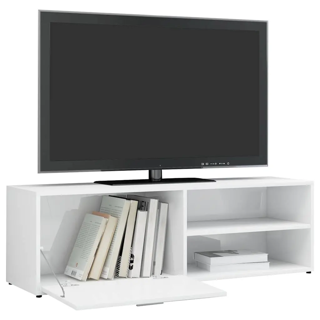White High Gloss TV Cabinet with Ample Storage