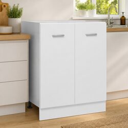 White Kitchen Storage Cabinet with Shelves 60x46x81.5cm