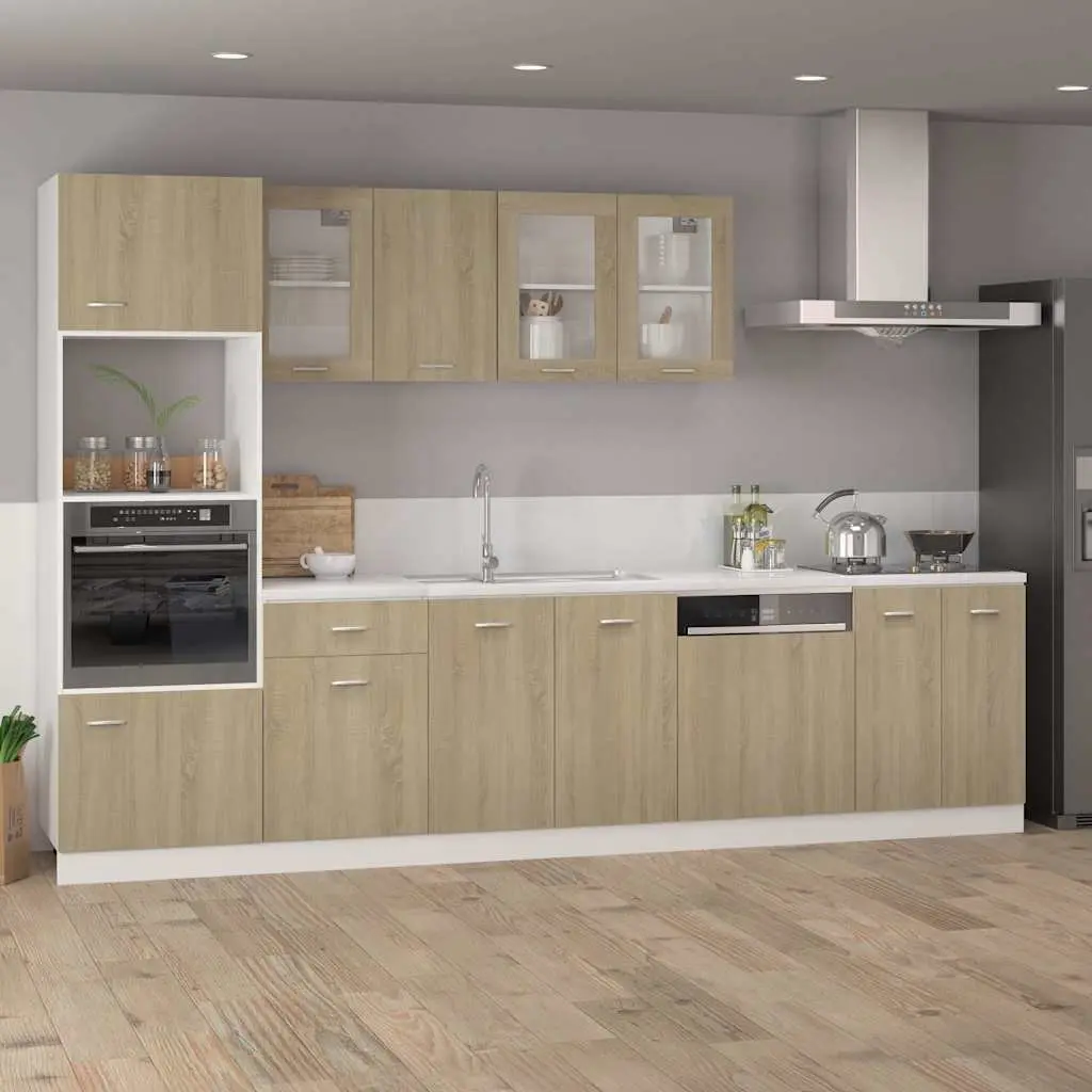 Kitchen Cabinet Brown Sonoma Oak 60x46x81.5 cm Storage Unit 2 Doors 2 Shelves