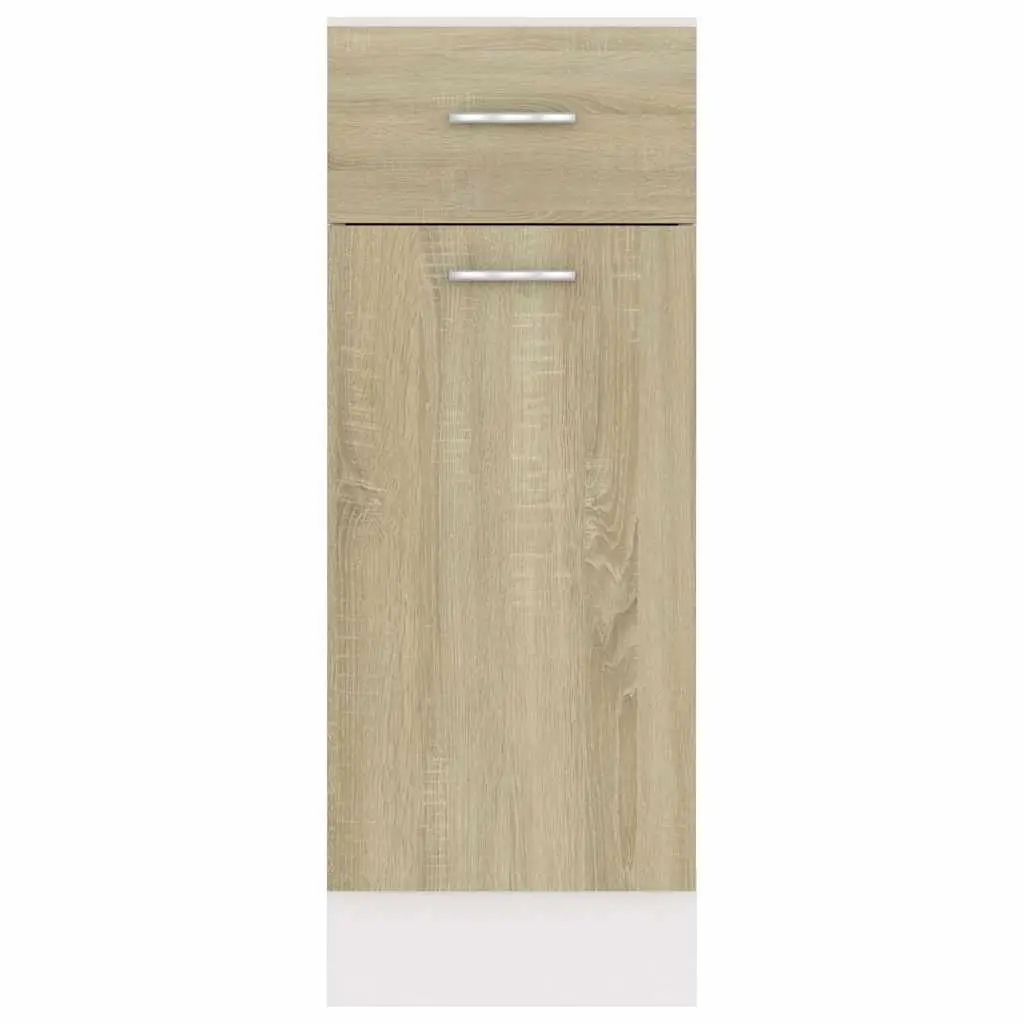 Drawer Bottom Cabinet Brown Engineered Wood Two Shelves One Drawer One Door
