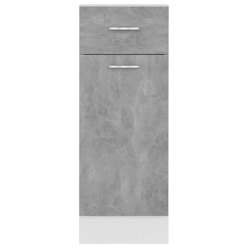 Drawer Cabinet Grey 30W x 46D x 81.5H cm Two Shelves One Drawer Kitchen Storage Organiser