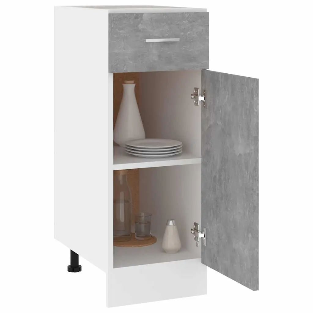 Drawer Cabinet Grey 30W x 46D x 81.5H cm Two Shelves One Drawer Kitchen Storage Organiser