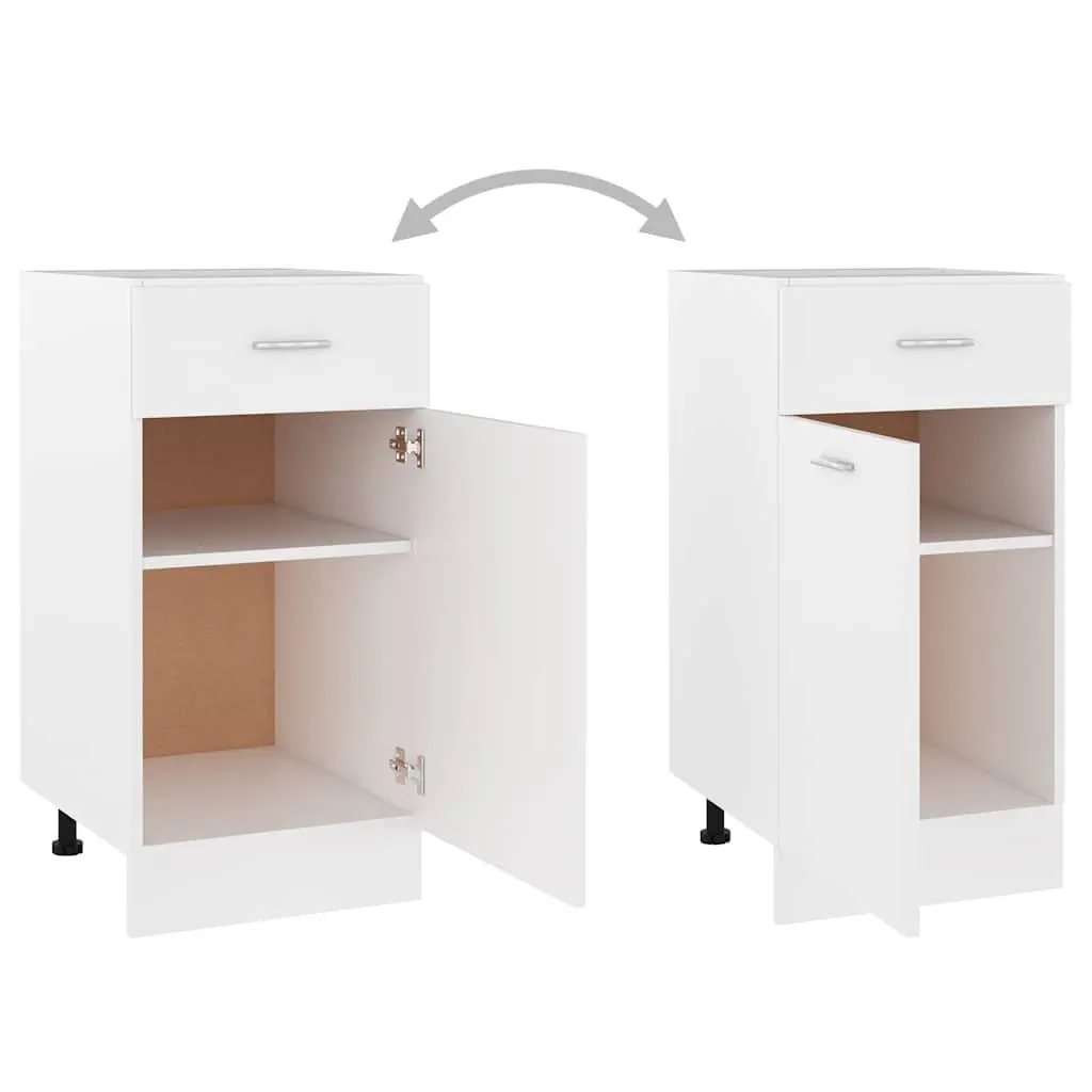 Kitchen Cabinet White 40x46x81.5cm Compact Storage with 2 Shelves 1 Drawer and Cupboard Door