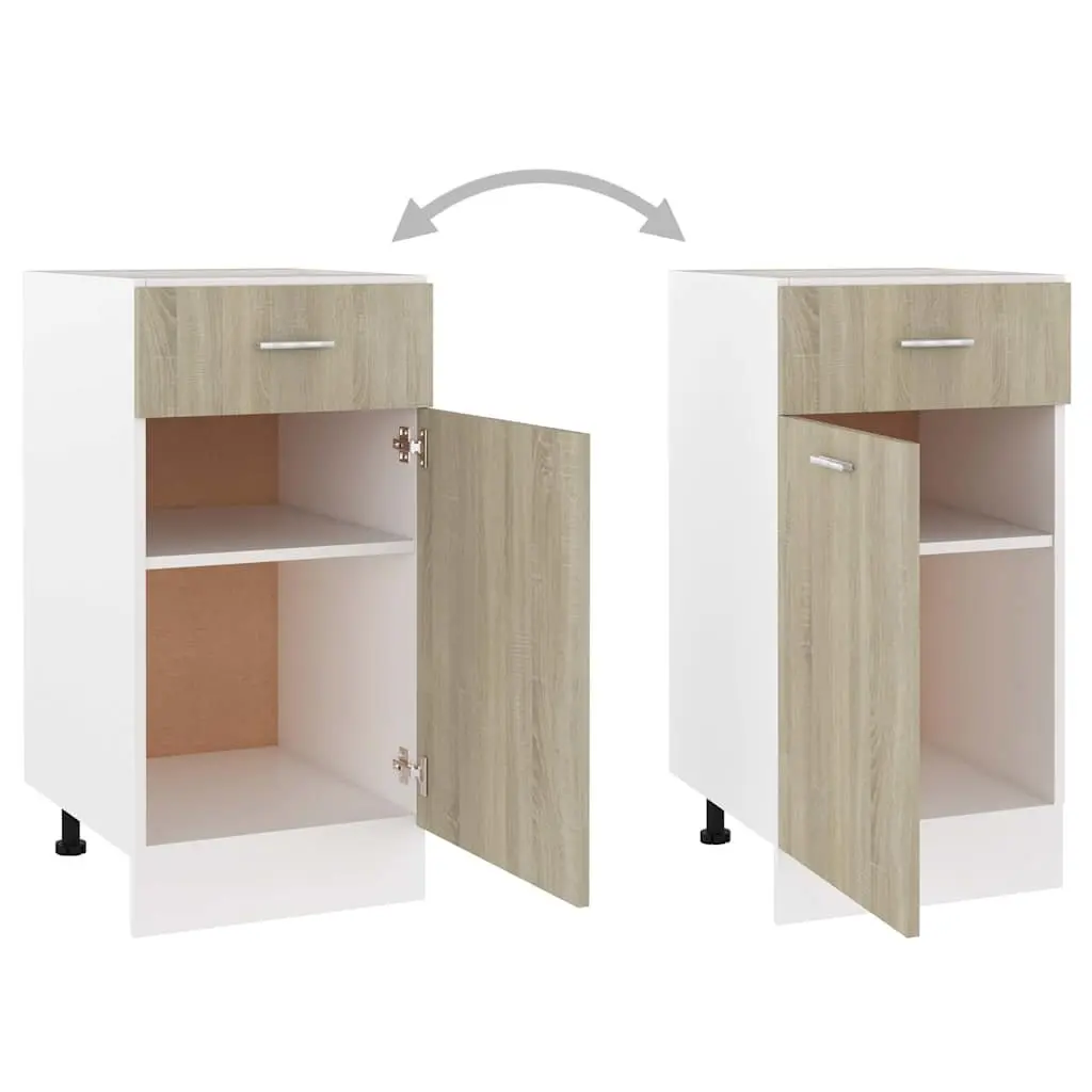 Kitchen Cabinet Brown Engineered Wood 40x46x81.5cm Drawer Bottom Storage Unit