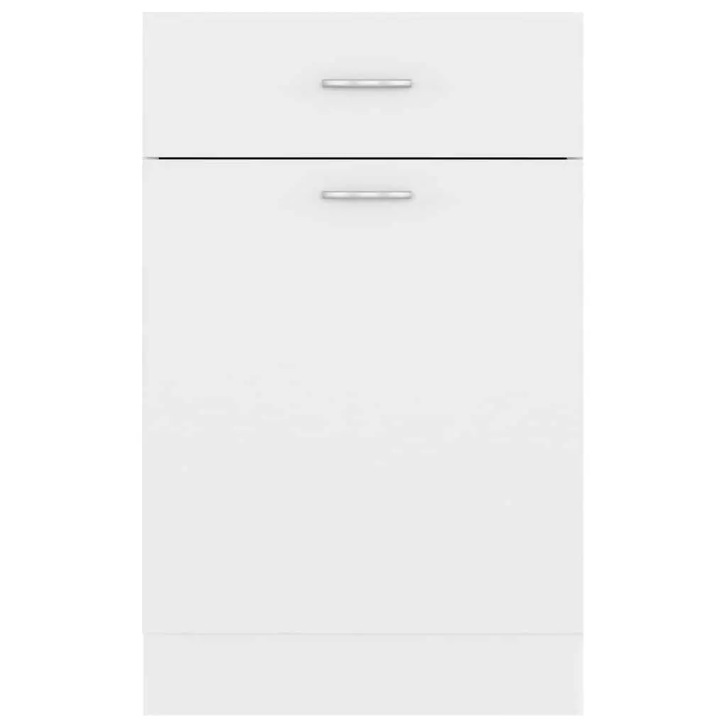 Kitchen Storage Cabinet White Engineered Wood 50x46x81.5cm Drawer Shelves