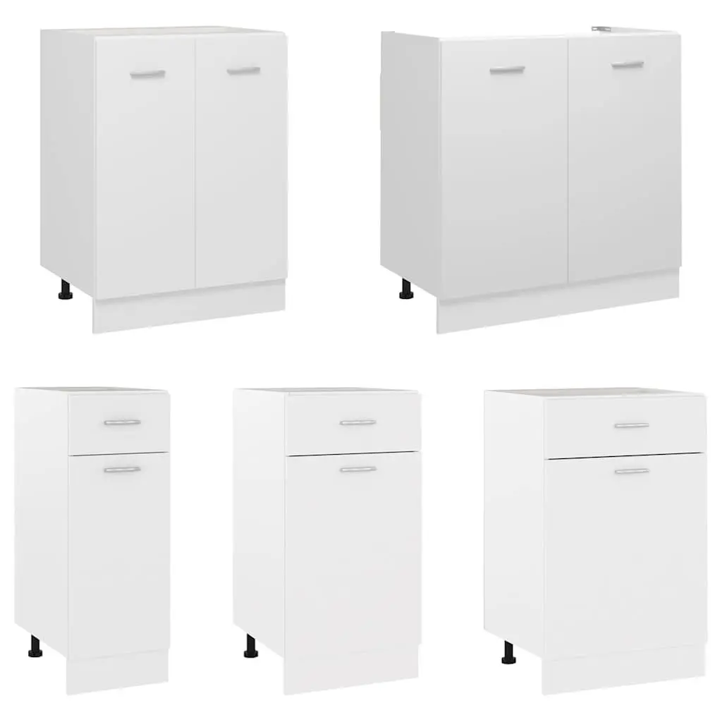 Kitchen Storage Cabinet White Engineered Wood 50x46x81.5cm Drawer Shelves