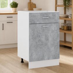 Grey Drawer Bottom Cabinet for Kitchen