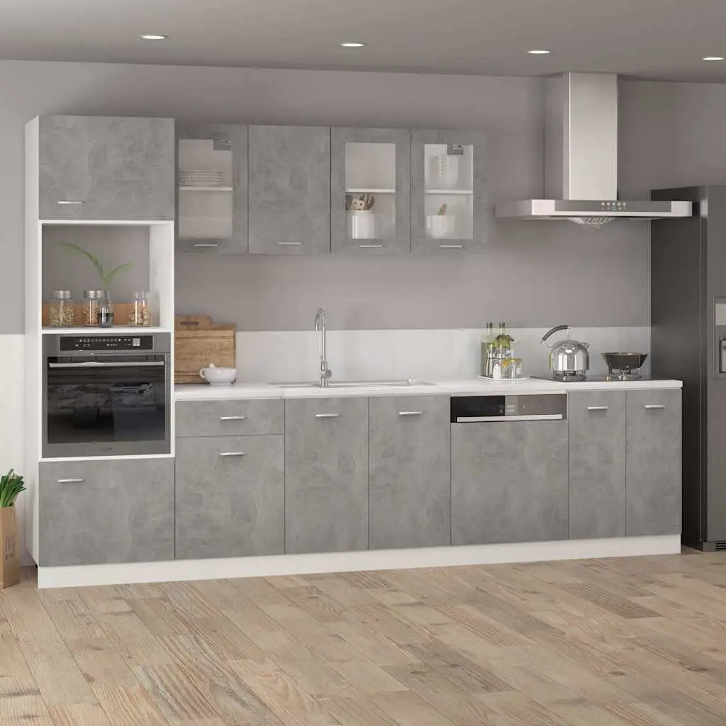 Kitchen Cabinet Grey 50 x 46 x 81.5 cm Drawer and Two Shelves Storage Organiser