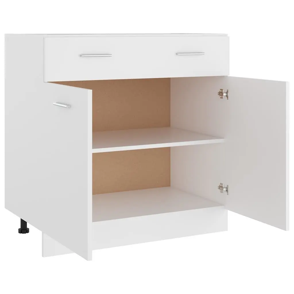Kitchen Cabinet White 80x46x81.5cm Modern Engineered Storage Unit