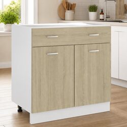 Brown Engineered Wood Kitchen Drawer Cabinet - Compact Design