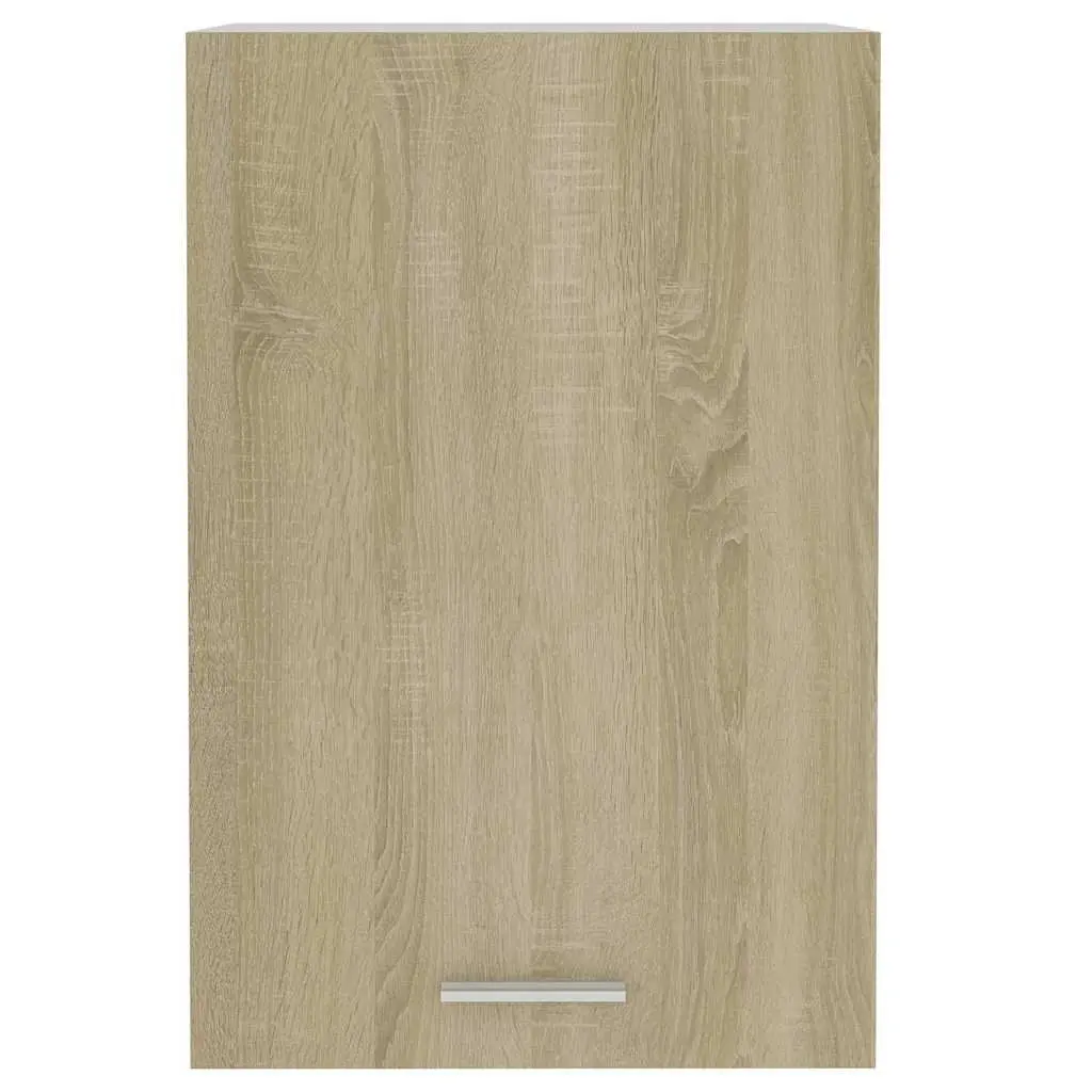 Hanging Cabinet Brown Wall Mounted Kitchen Storage Cupboard with Door and 2 Shelves