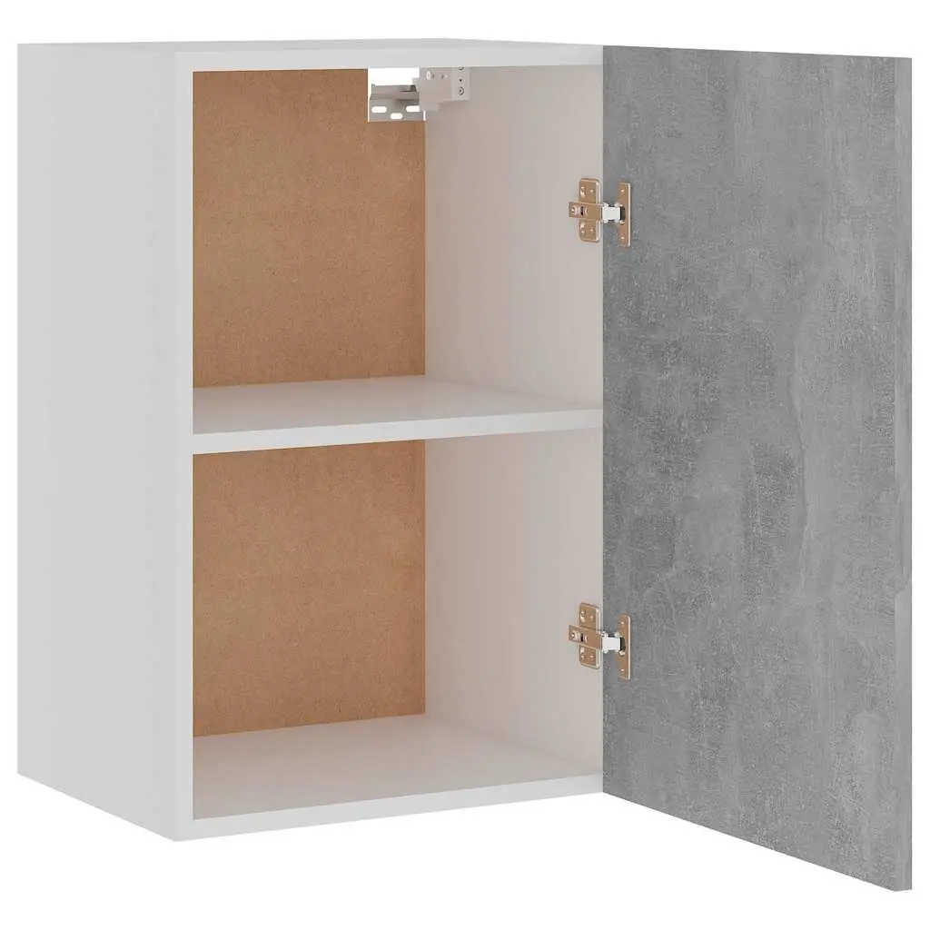Hanging Cabinet Grey Engineered Wood 39.5 x 31 x 60 cm Two Shelves Door Storage