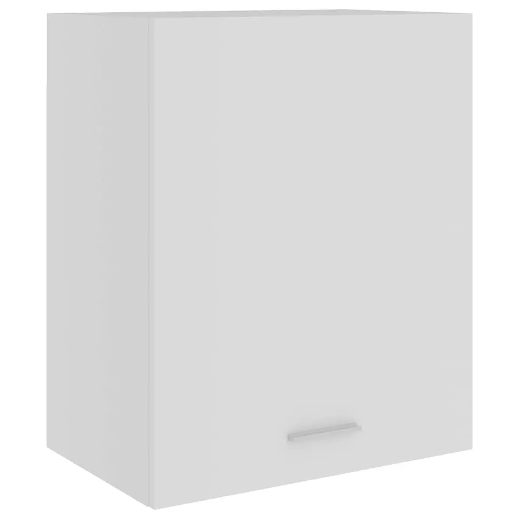 Hanging Cabinet White Engineered Wood Wall-Mounted Two Shelves