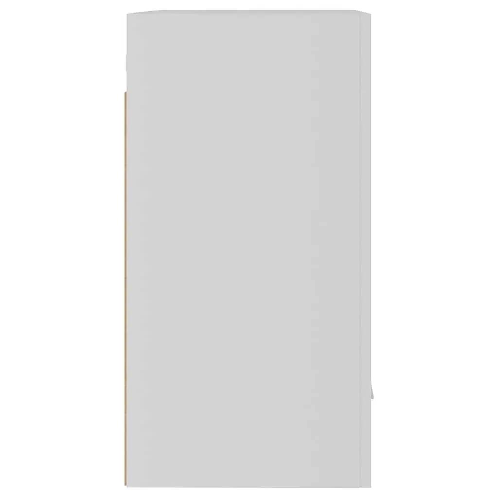 Hanging Cabinet White Engineered Wood Wall-Mounted Two Shelves