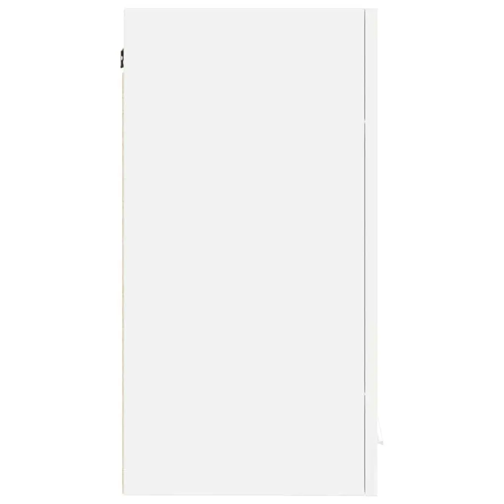 Hanging Cabinet White Engineered Wood Wall-Mounted 2 Shelves