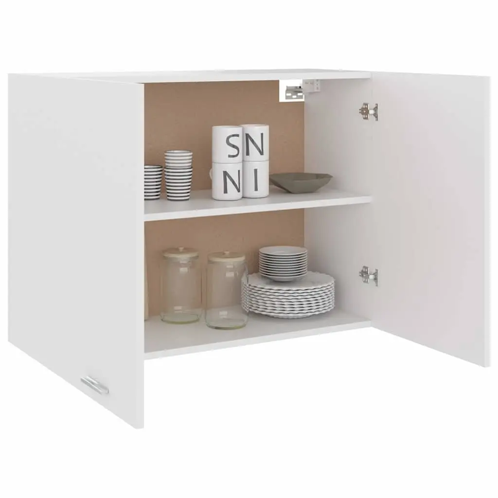 Hanging Kitchen Cabinet White 80x31x60cm Wall Mounted Storage Cupboard 2 Doors Engineered Wood