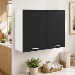 Concise Black Kitchen Hanging Cabinet Design