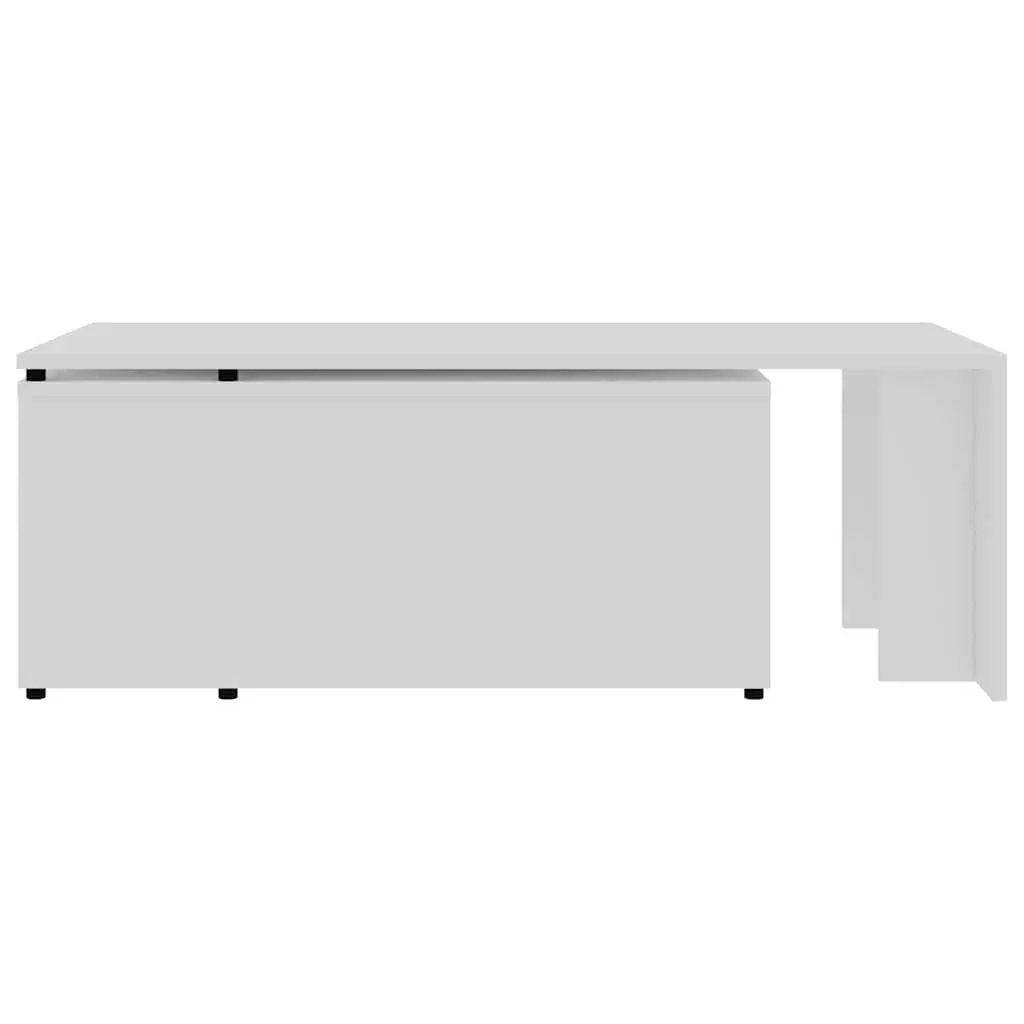 Coffee Table White 150x50x35 cm Engineered Wood Wide Tabletop Easy to Clean