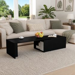 Black Engineered Wood Coffee Table