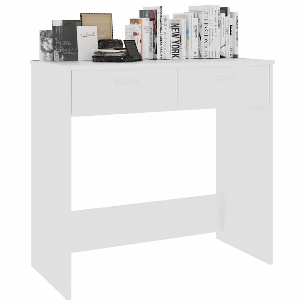 Engineered Wood Desk White 80x40x75 cm Compact Office Study Table with Drawer