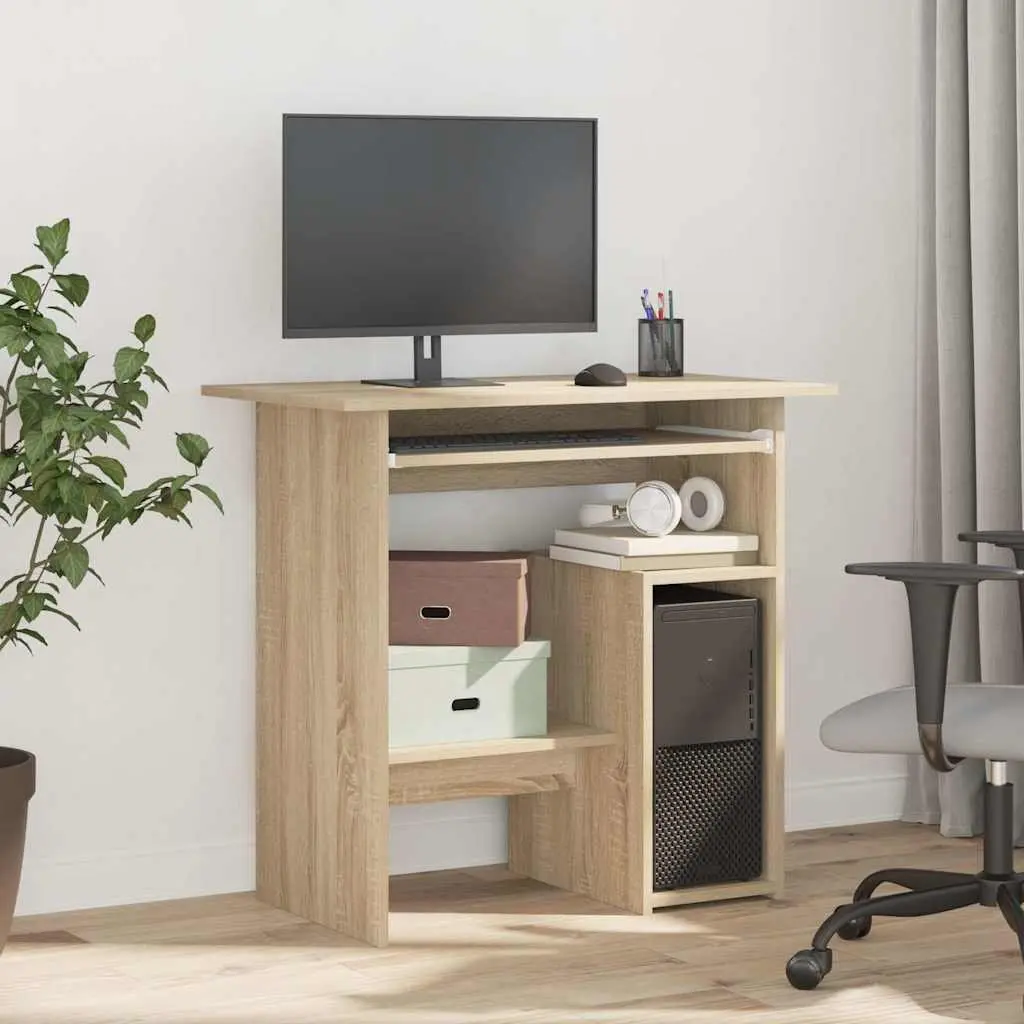 Desk Brown 80x45x74 cm Engineered Wood Office Workstation Computer Study