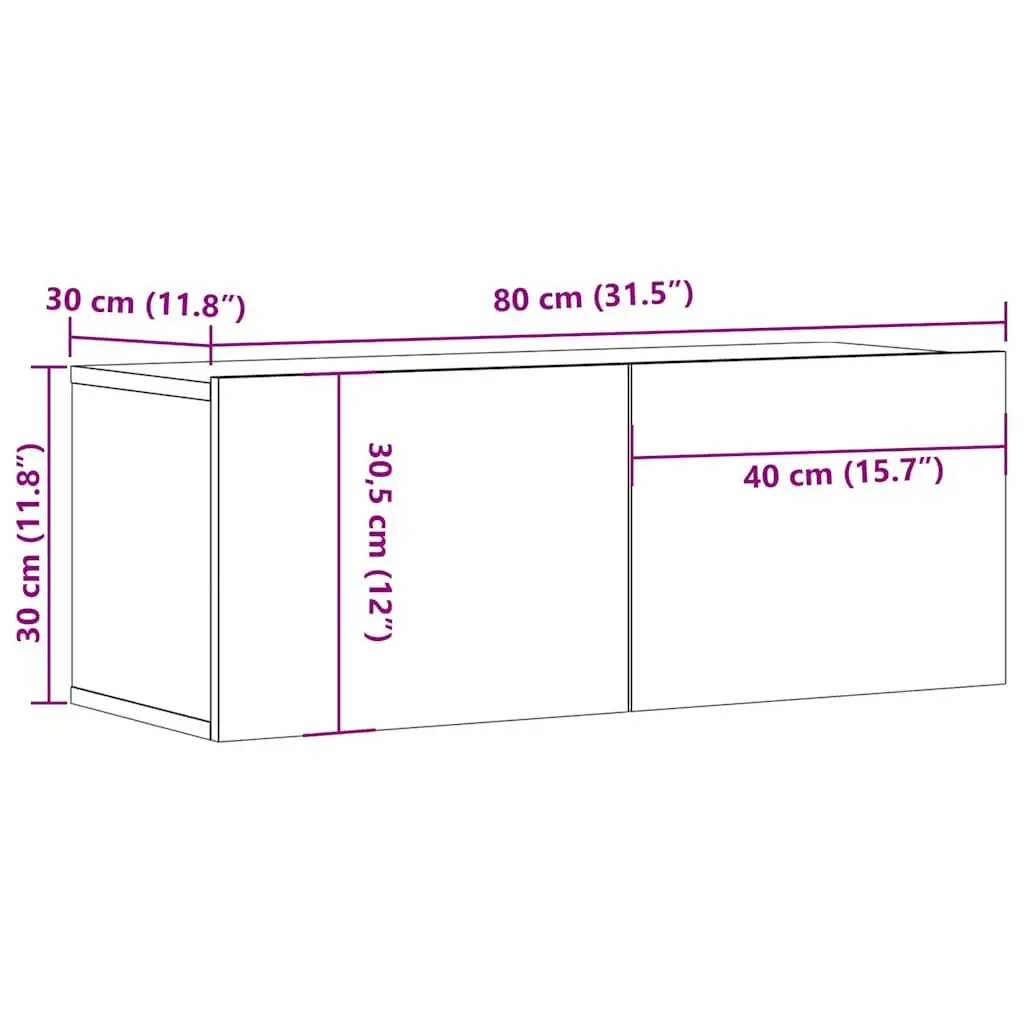 White Wall-Mounted TV Cabinet, Easy Assembly