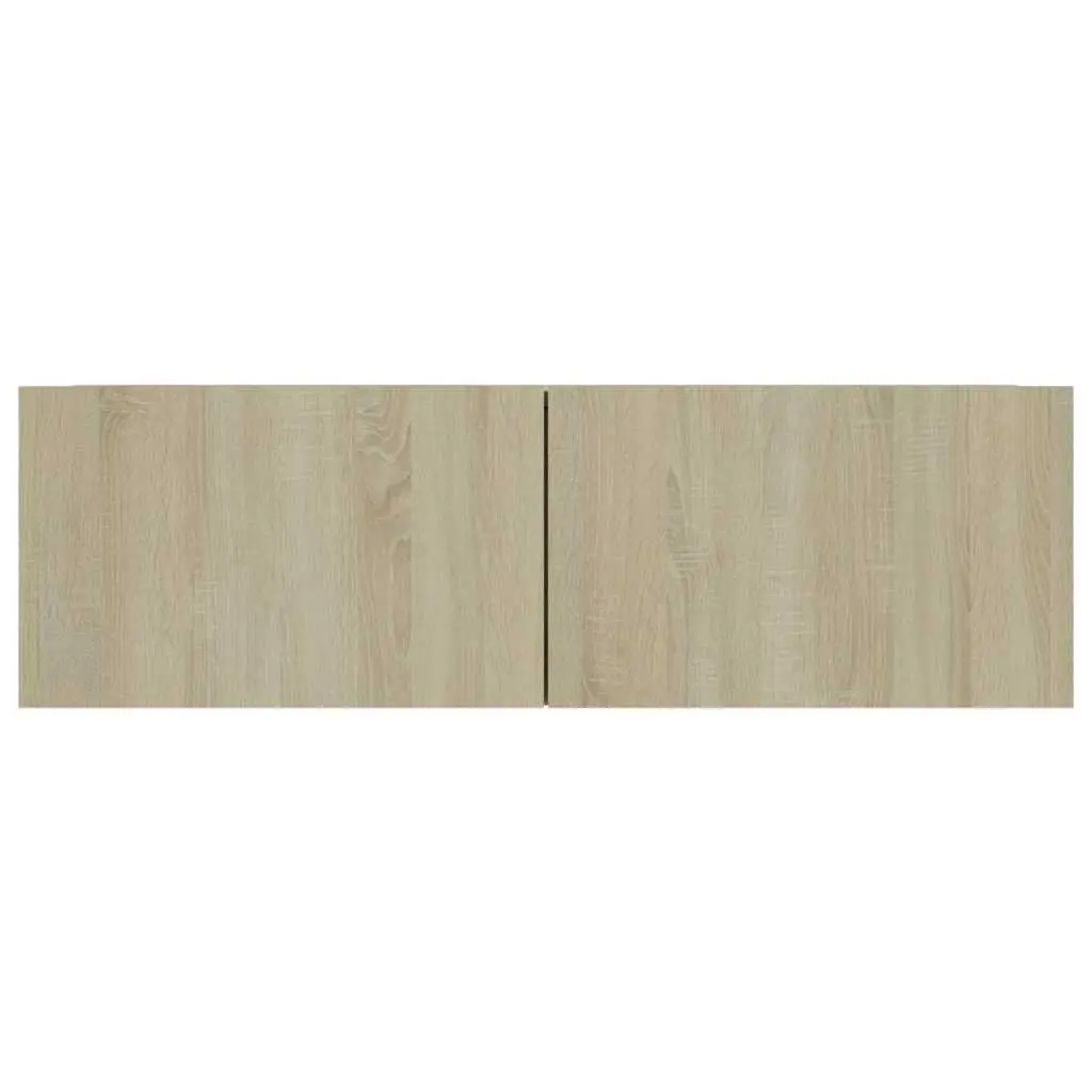 TV Cabinet Brown Wall-Mounted 100cm Storage Unit with 2 Compartments and Drop-Down Doors