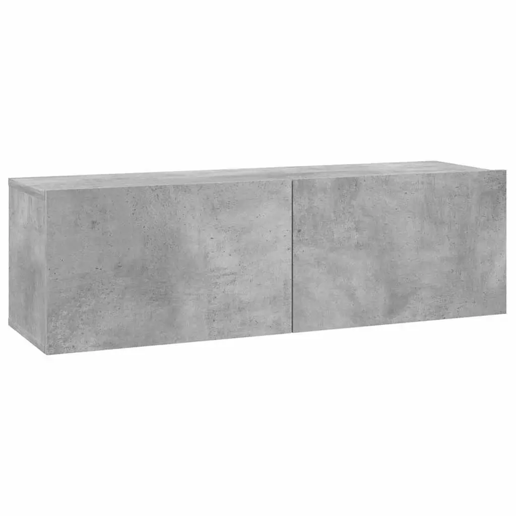 Wall-Mounted Storage Unit Grey with Drop-Down Doors 100x30x30cm for Media and Household Items