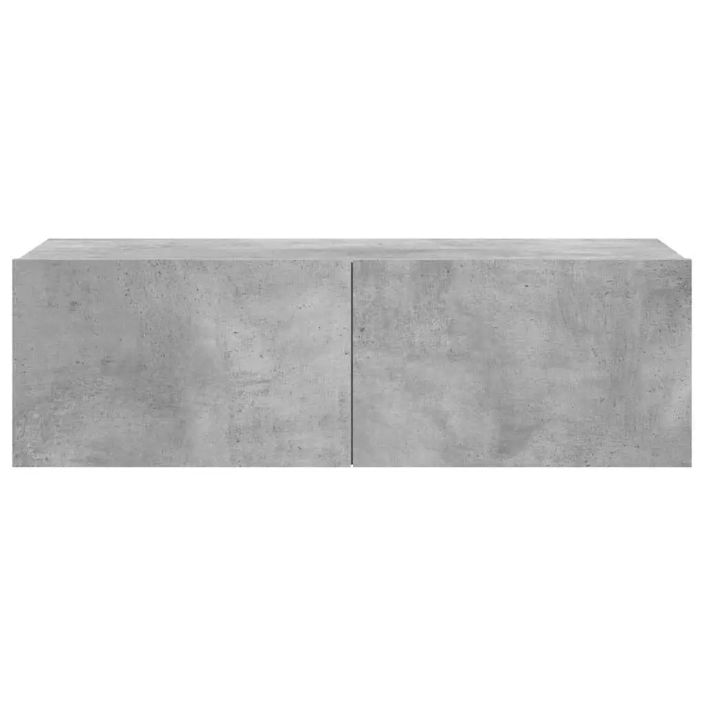 Wall-Mounted Storage Unit Grey with Drop-Down Doors 100x30x30cm for Media and Household Items